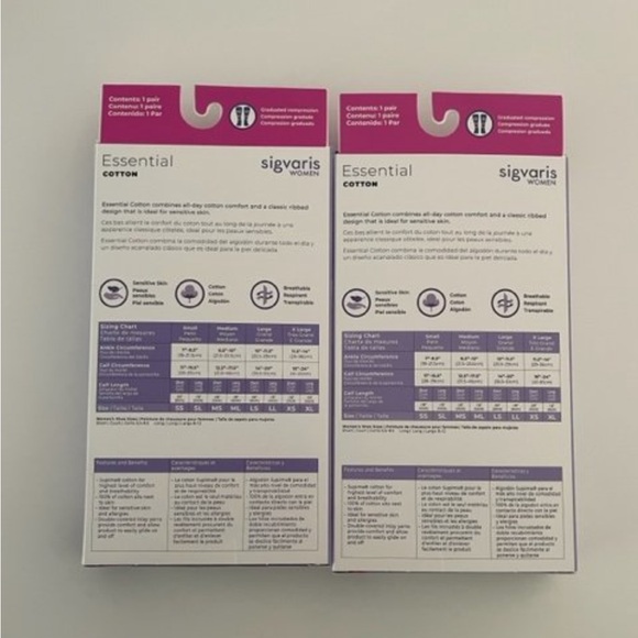 Sigvaris Women's Knee High Black 20-30mmHg Compression Socks. Two pairs.Size LS - Picture 4 of 9